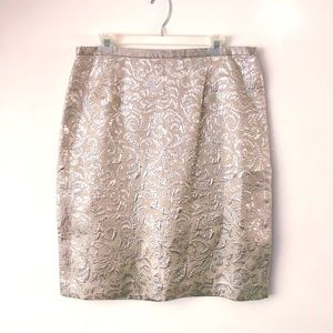 Vtg. Gorgeous One of a Kind Silver Pencil Skirt